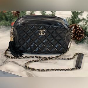 Chanel vintage quilted CC camera bag